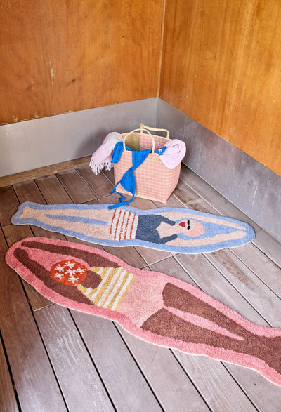 Tufted Floor Mat - Blue - Retro Swimster