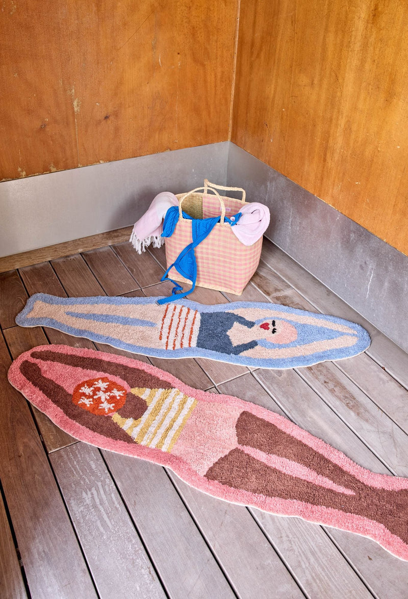 Tufted Floor Mat - Blue - Retro Swimster