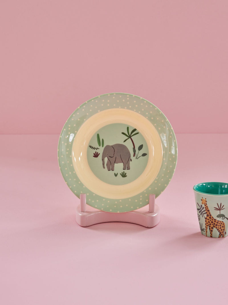 Kinderschüssel - Hellblau - Jungle Animals Print