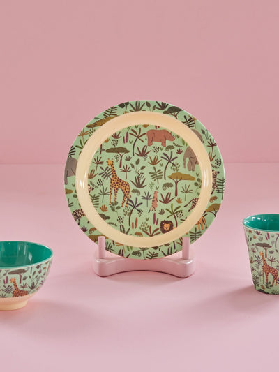 Kinderteller - Hellgrün - All Over Jungle Print