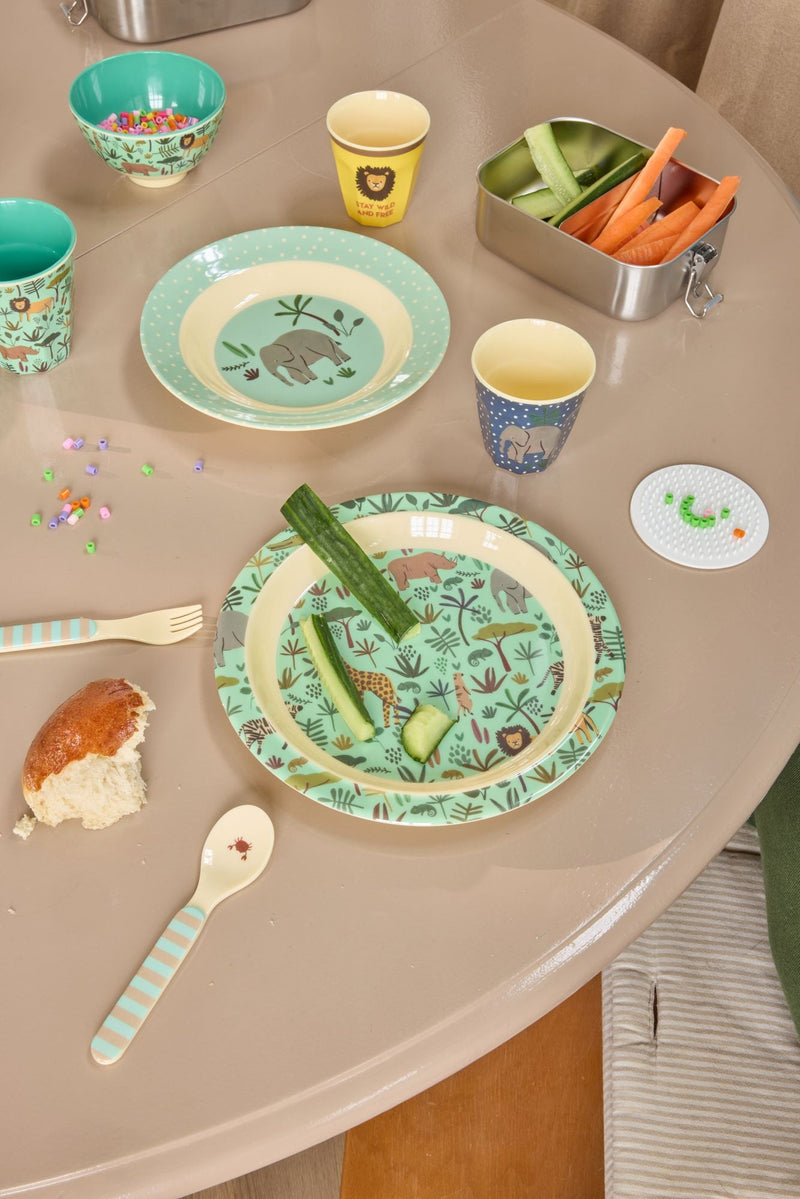 Kinderteller - Hellgrün - All Over Jungle Print