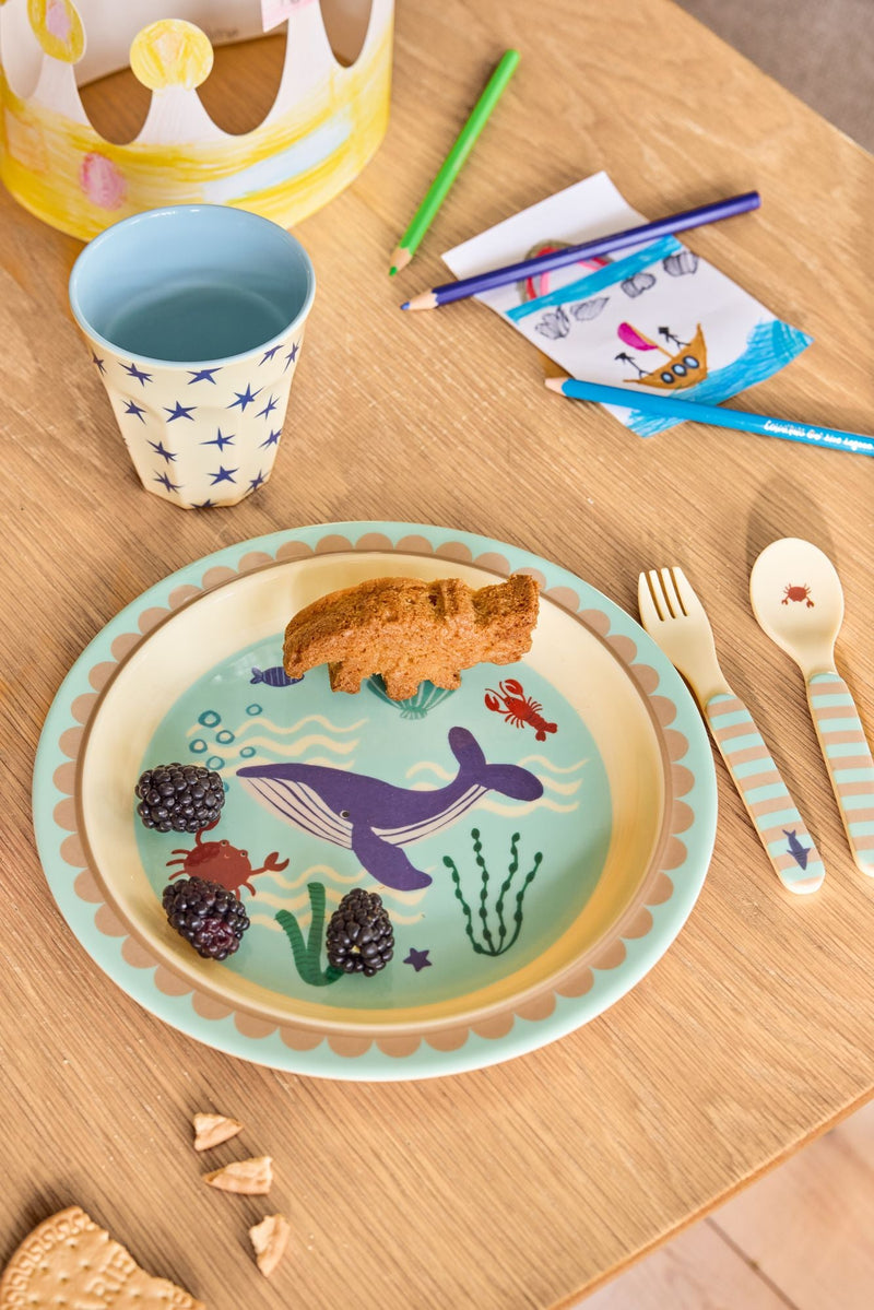 Kids Plate - Blue - Ocean Print