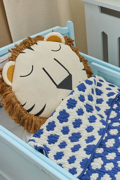 Round Cotton Cushion - Brown