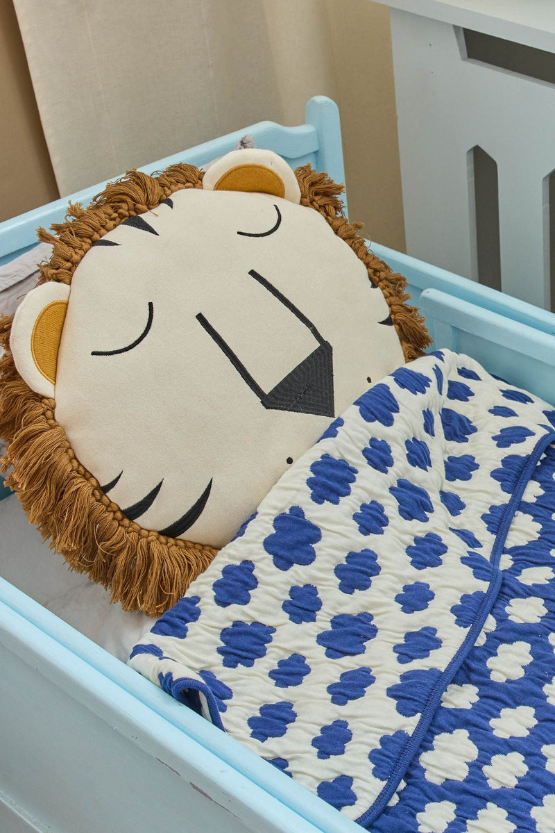 Round Cotton Cushion - Brown