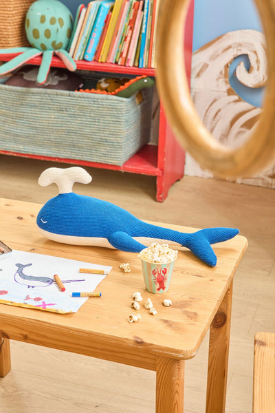 Whale Cotton Plush Toy - Blue