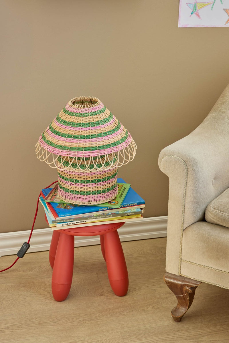 Low Nature Rattan Table Lamp - Pink