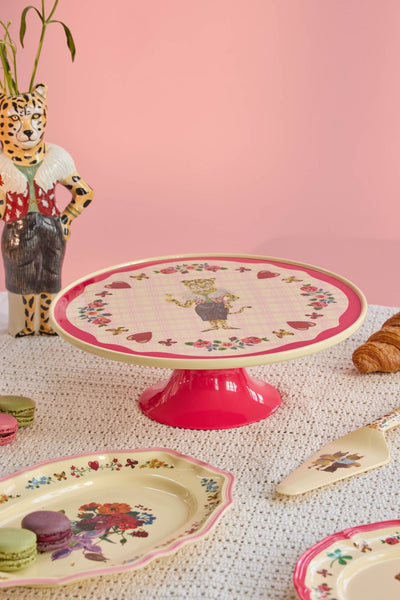 Low Round Cake Stand - Red - Nathalie Lété Vol. 2 Print