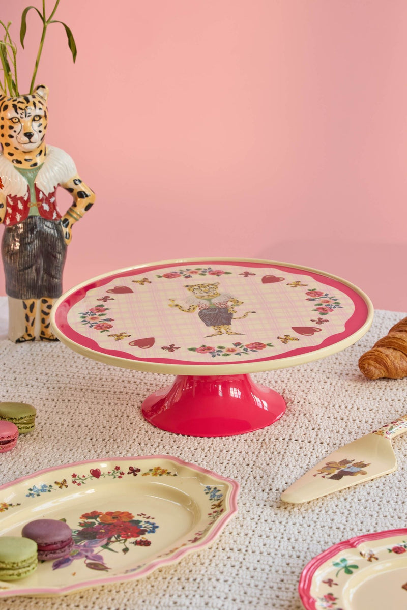 Low Round Cake Stand - Red - Nathalie Lété Vol. 2 Print