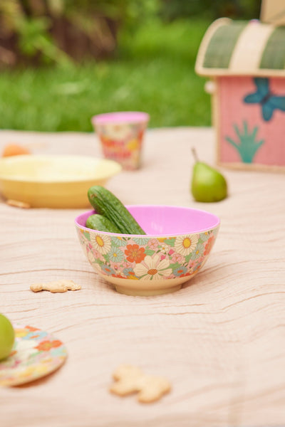 Médium Bol Enfant - Rose clair - Flower Power Print
