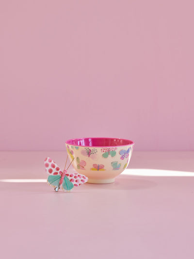 Small Bowl - Pink - Butterfly Print