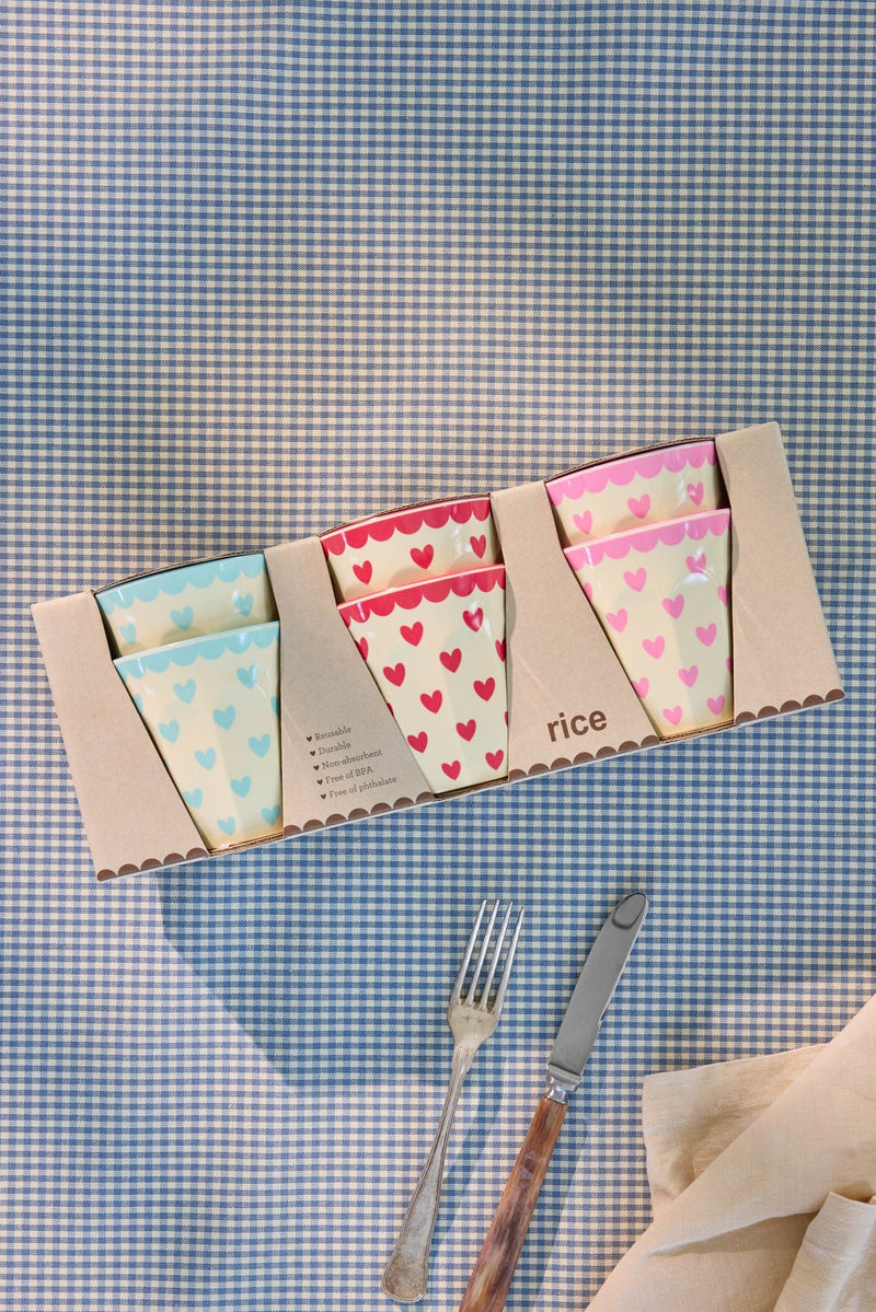 Middelgroot Beker - Meerkleurig - Set van 6