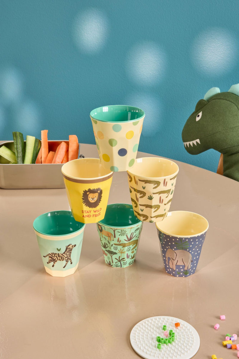 Small Kids Cup - Blue - Jungle Print - 6-pack