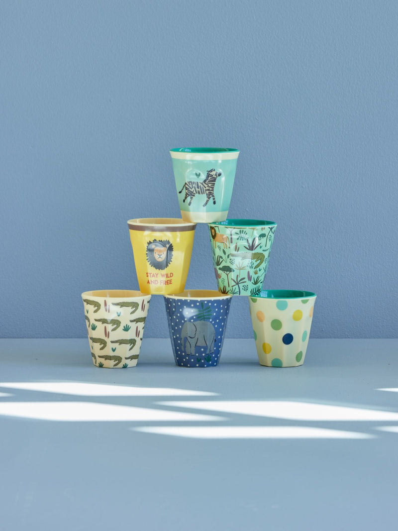 Small Kids Cup - Blue - Jungle Print - 6-pack