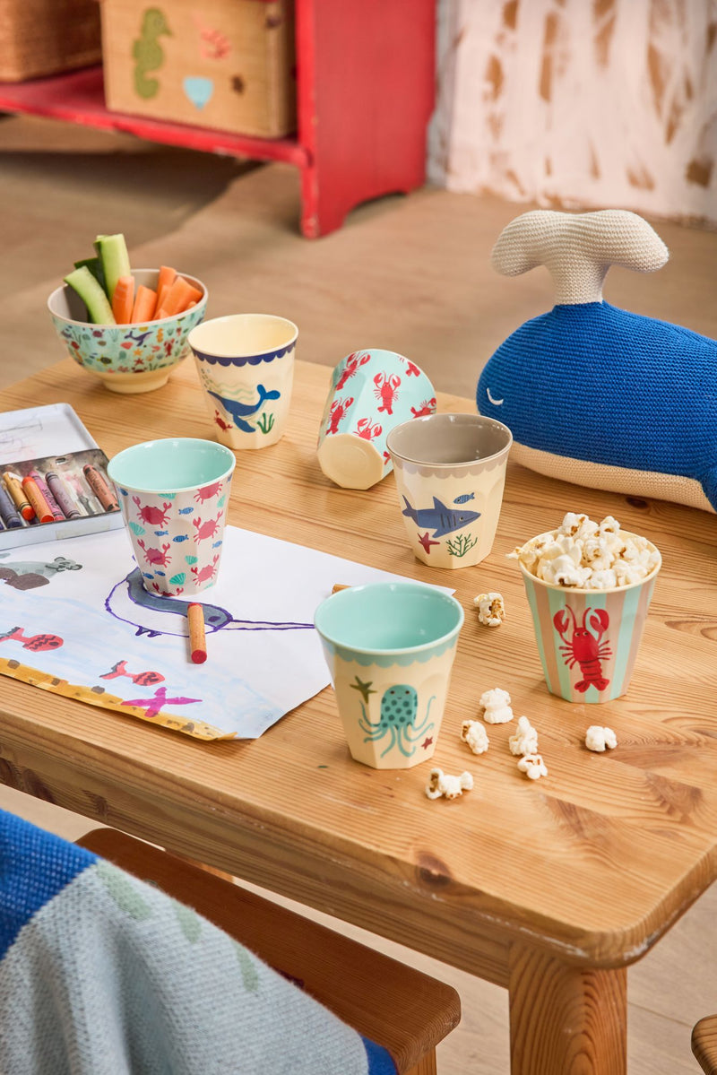 Small Cup - Blue - Ocean Print - 6-pack