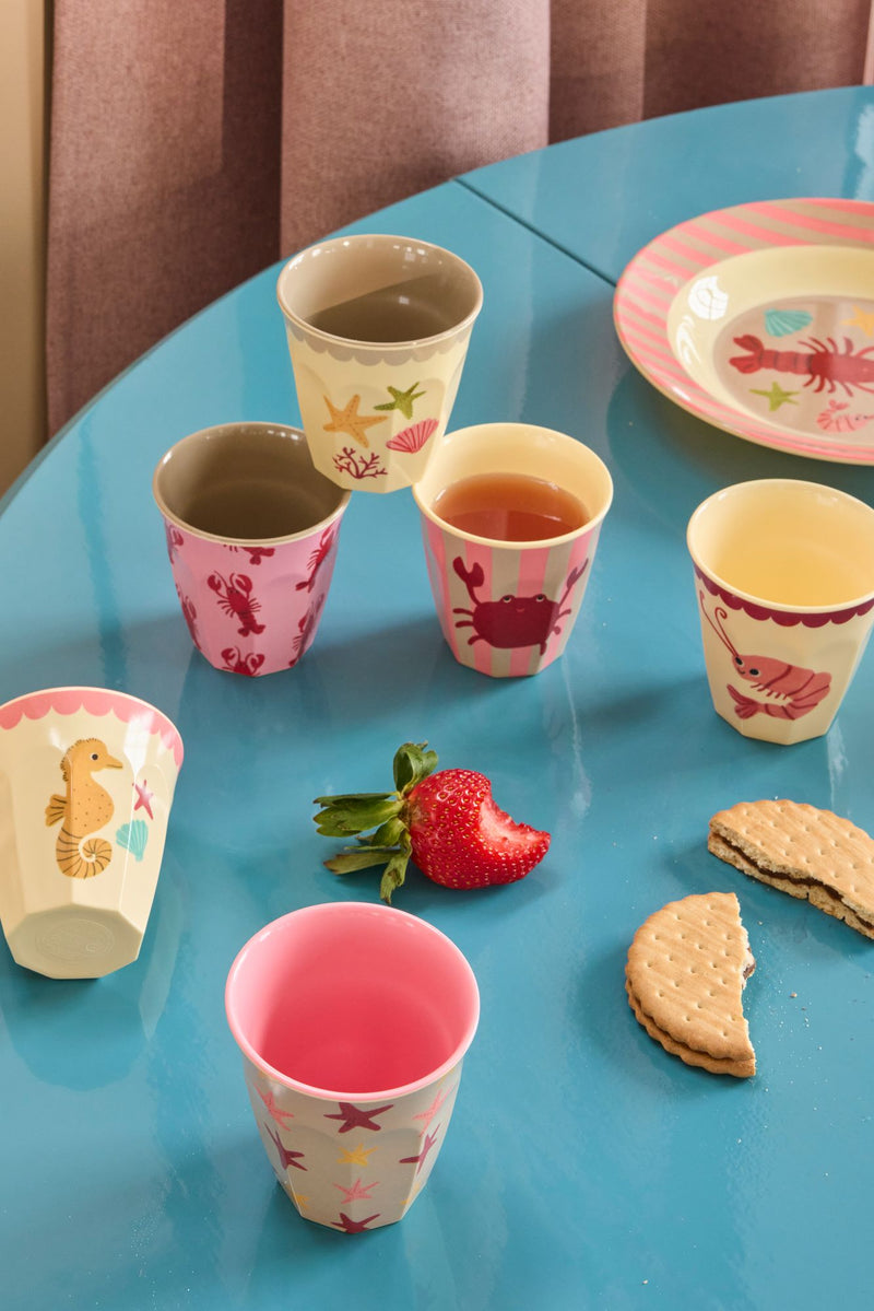 Small Cup - Coral - Ocean Print - 6-pack