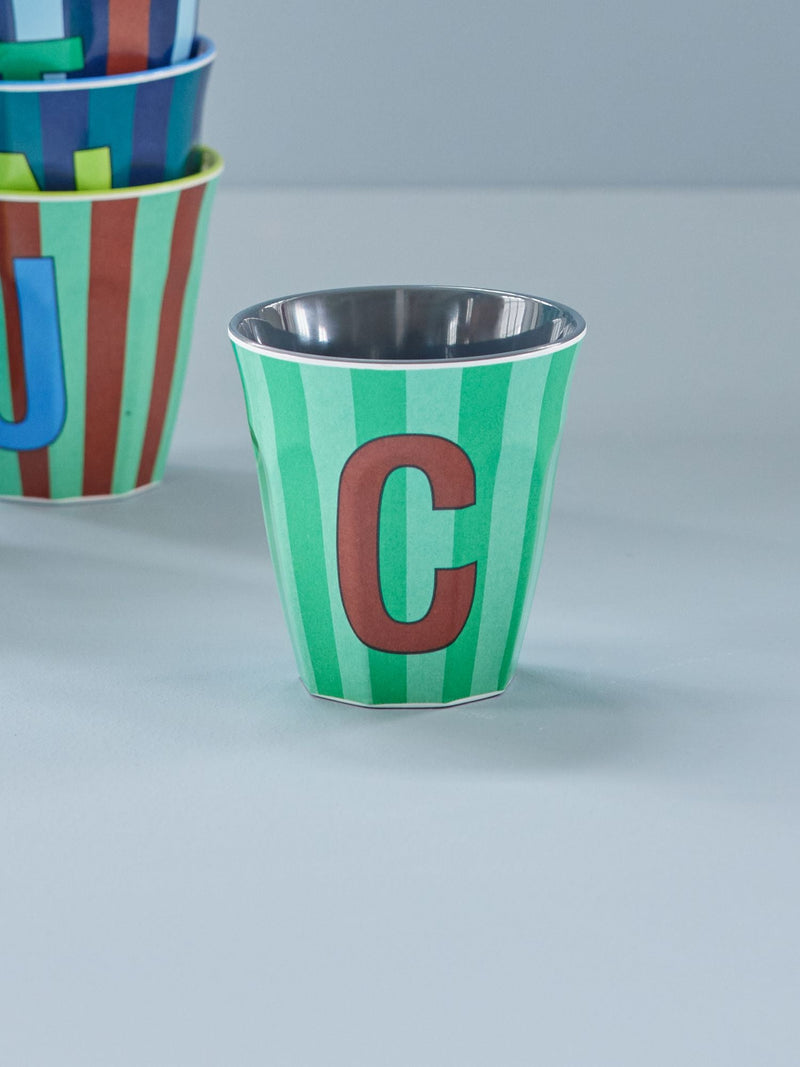 Medium Cup - Green - C - Stripes