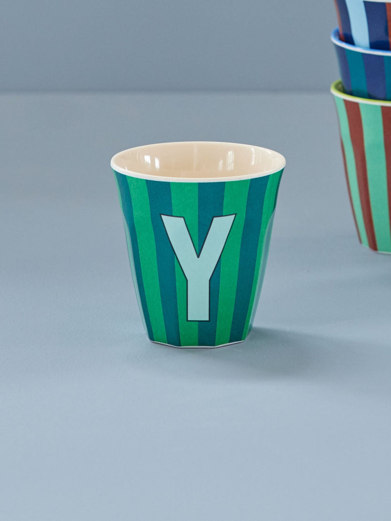 Mediano Vaso - Verde - Y - Stripes