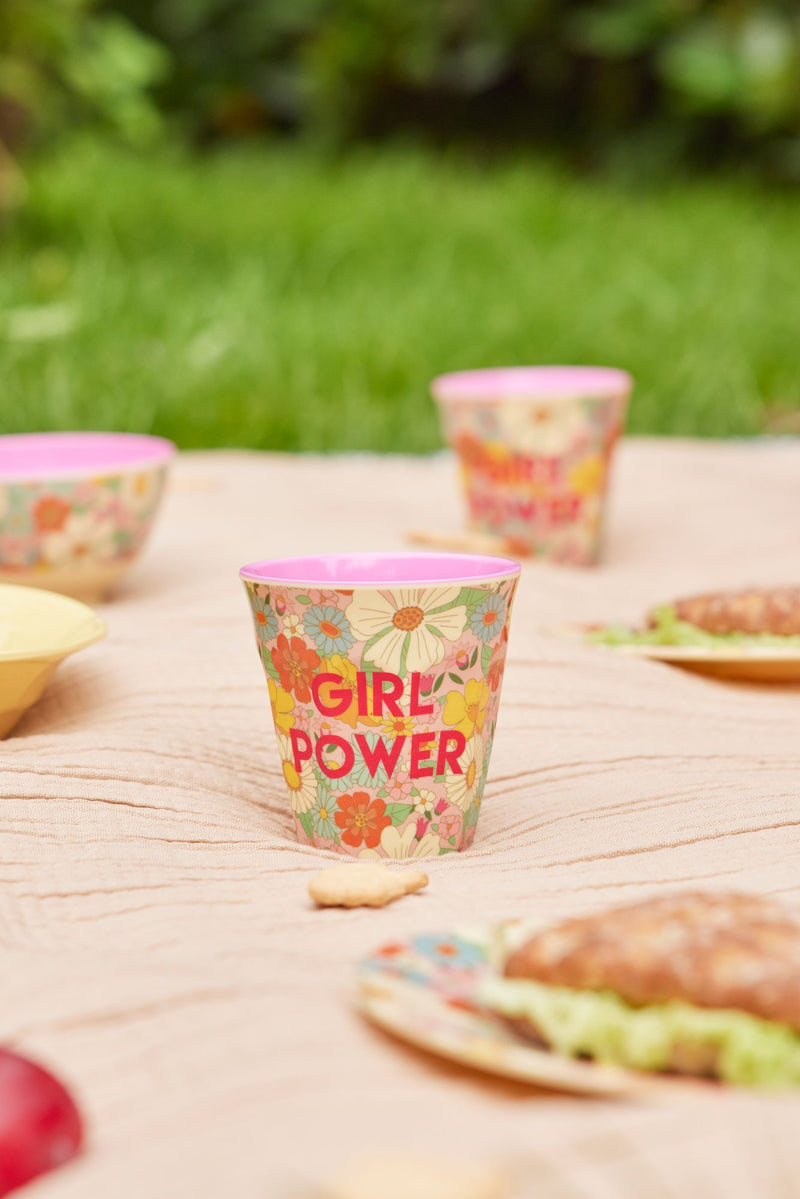 Medium Kids Cup - Soft Pink - Flower Power