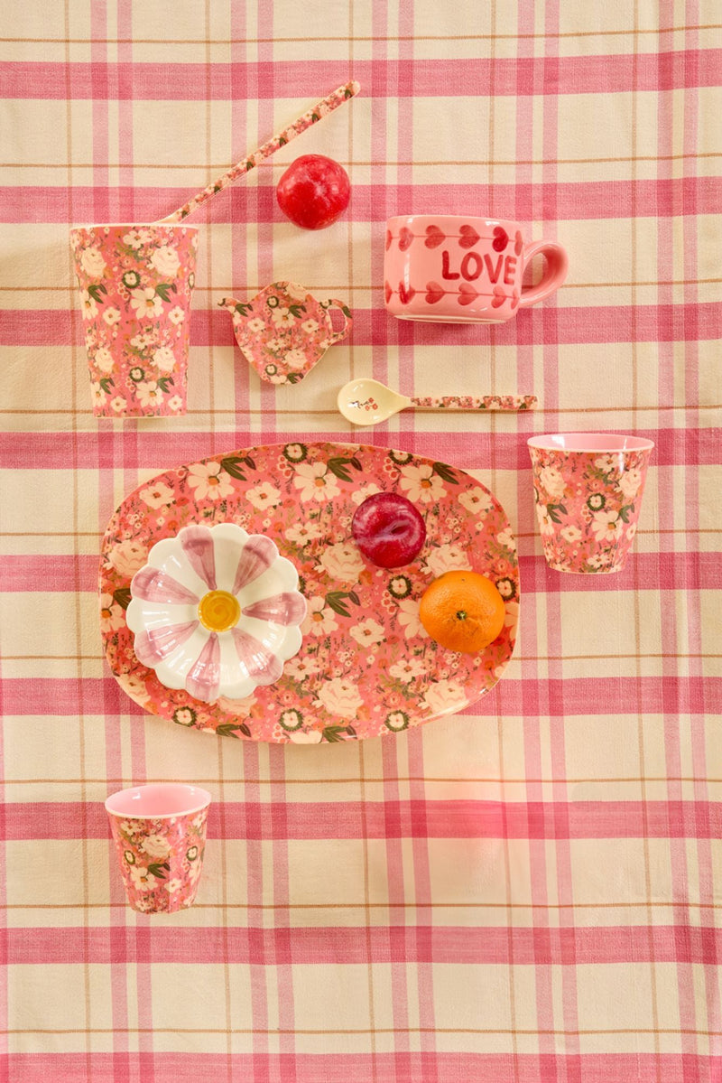 Gobelet haut - Corail - Allison Flower Print