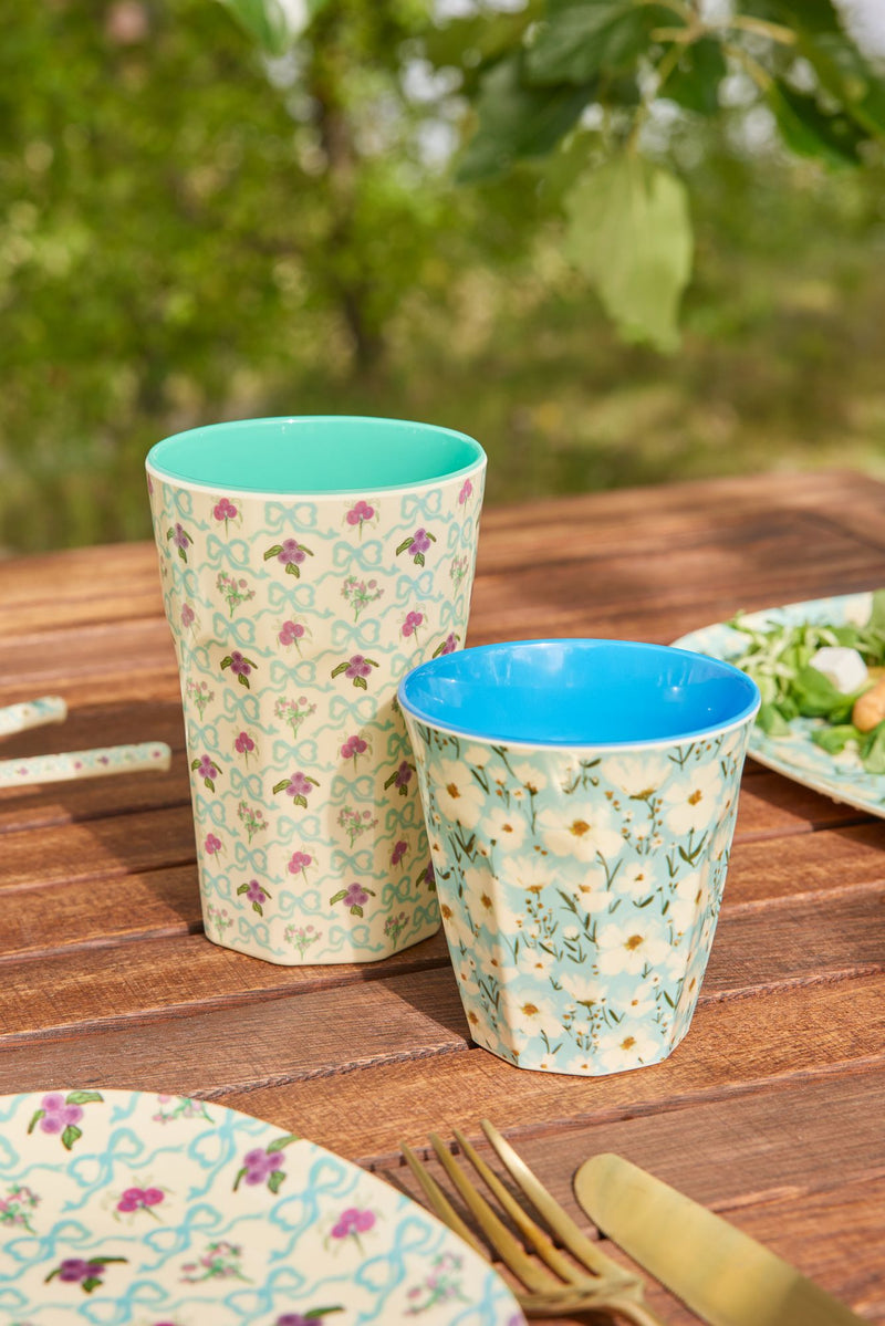 Tazza Alta - Crema - Bow and Bouquet Print