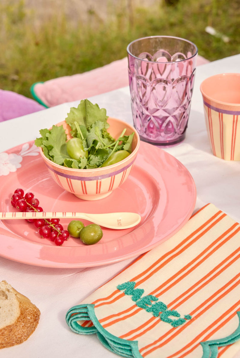 Medium Cup - Cream - Stripey Love Print