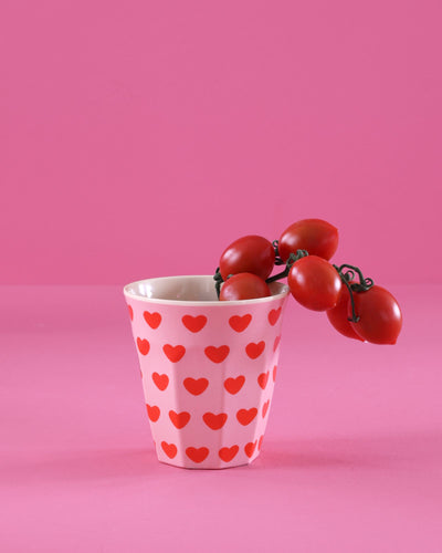 Medium Cup - Soft Pink - Sweet Hearts Print