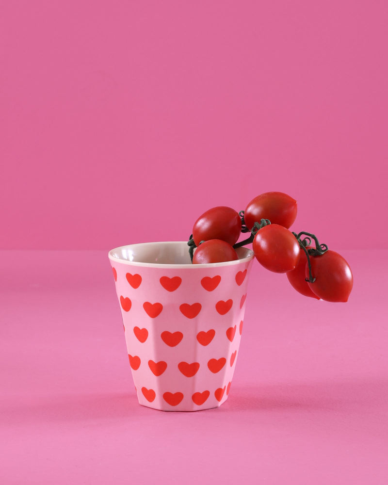 Medium Cup - Soft Pink - Sweet Hearts Print