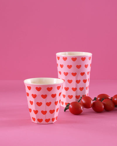 Medium Cup - Soft Pink - Sweet Hearts Print