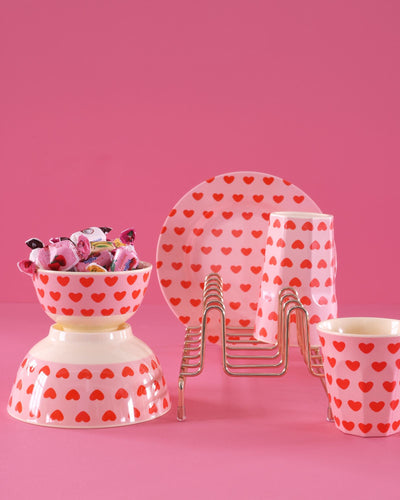 Medium Cup - Soft Pink - Sweet Hearts Print