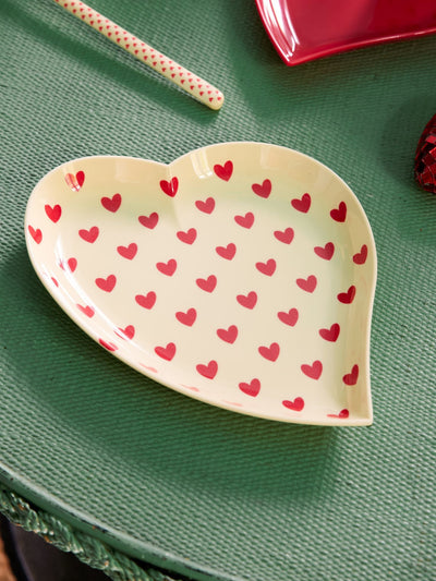 Cuore Piatto - Crema - Darling Hearts Print