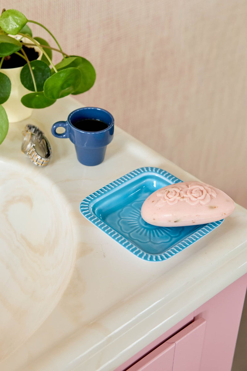 Extra Small Square Metal Tray - Blue