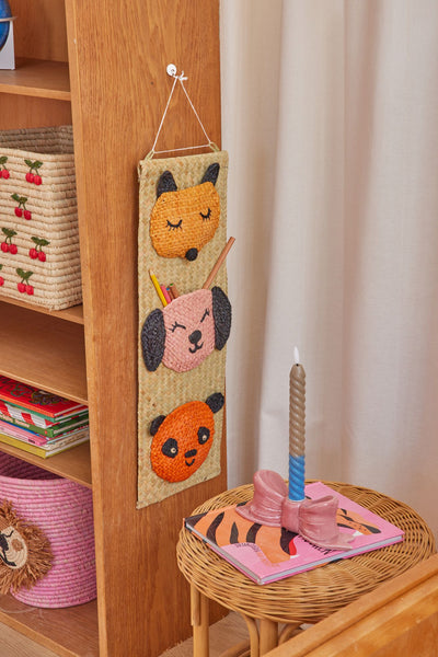 Raffia Wanddekoration - Pink