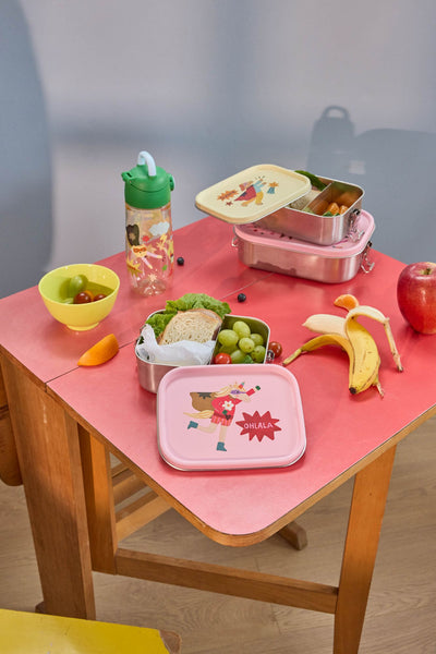 Small Stainless Steel Lunch box - Pink - Hero Print