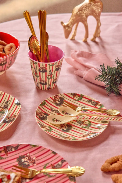 Petit Rond Assiette à gâteau - Crème - Sweet Forest Print