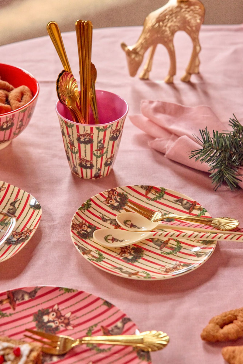 Petit Rond Assiette à gâteau - Crème - Sweet Forest Print