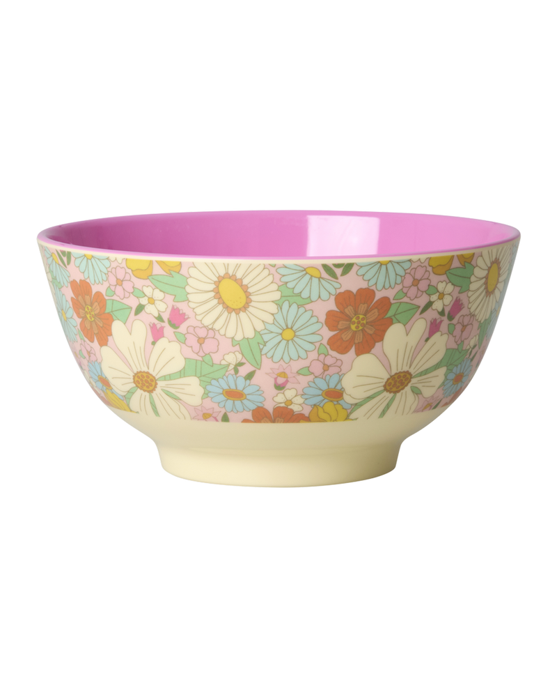 Médium Bol Enfant - Rose clair - Flower Power Print