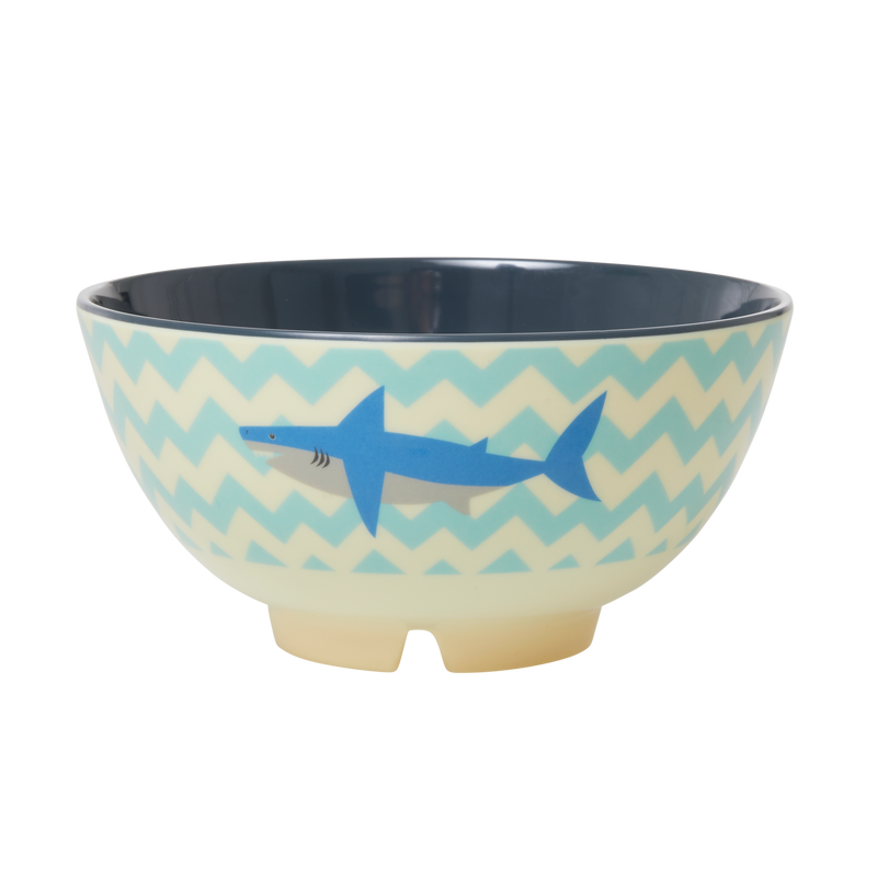 Medium Bowl - Cream - Shark Print