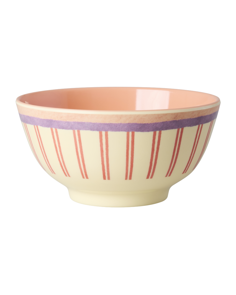 Medium Bowl - Cream - Stripey Love Print
