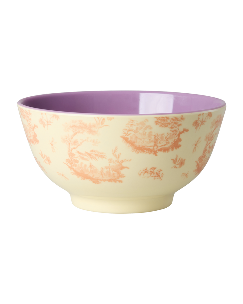 Medium Bowl - Cream - Toile de rice Print