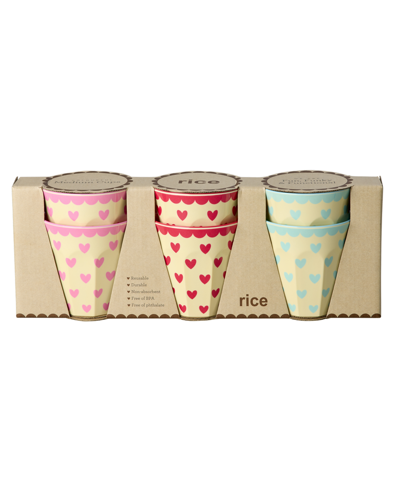 Middelgroot Beker - Meerkleurig - Set van 6