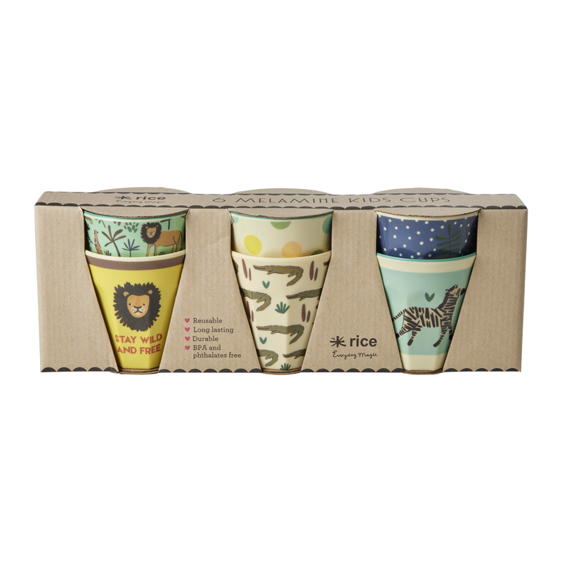 Small Kids Cup - Blue - Jungle Print - 6-pack