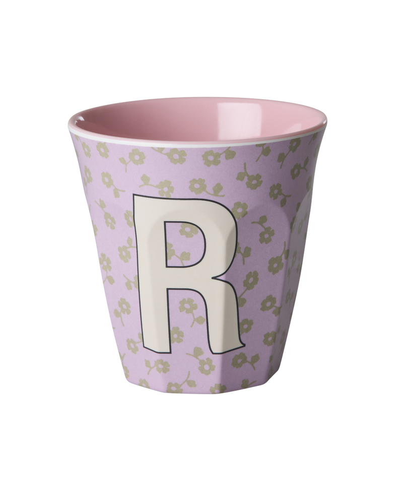 Medium Alphabet Cup - Soft Purple - R - Flowers
