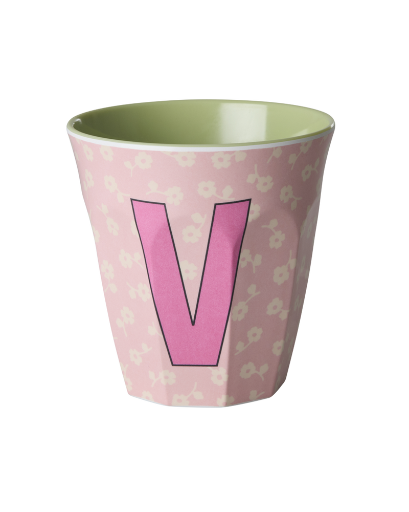 Mittelgroße Becher - Hellrosa - V - Flowers
