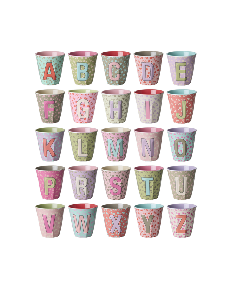 Medium Alphabet Cup - Pink - Pink Starter Pack - Flowers