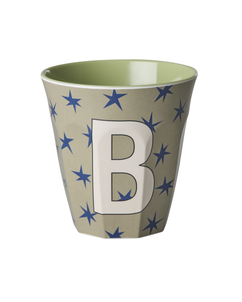 Medium Alphabet Cup - Dark Sand - B - Stars