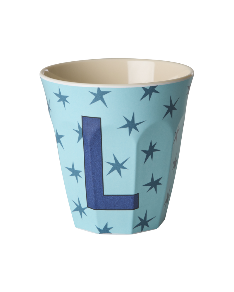 Medium Alphabet Cup - Soft Blue - L - Stars