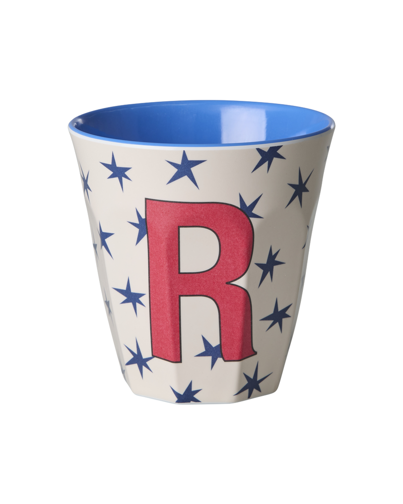 Medium Alphabet Cup - Cream - R - Stars