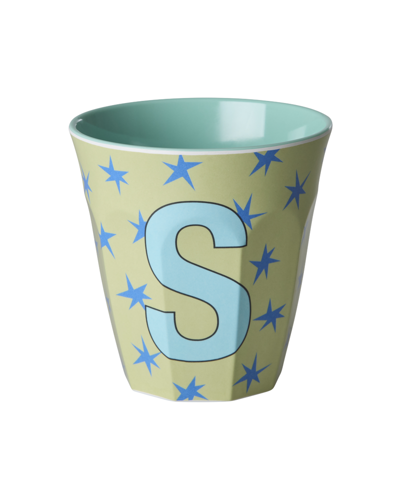 Medium Alphabet Cup - Soft Green - S - Stars