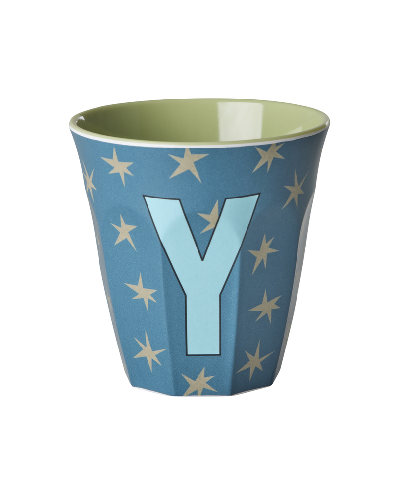 Medium Alphabet Cup - Petrol - Y - Stars