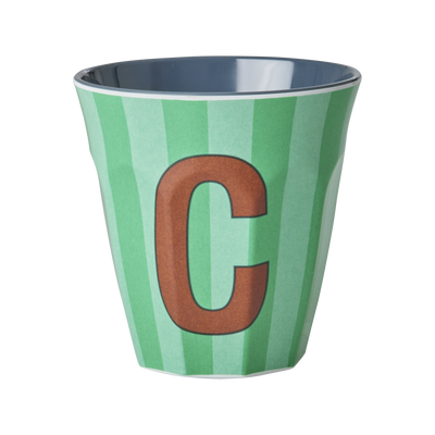 Medium Cup - Green - C - Stripes